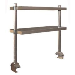 Metro TableWorx&trade; Riser with (2) Center Cantilevered Type 304 Solid Stainless Steel Shelves