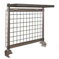 Metro TableWorx&trade; Riser with Type 304 Stainless Steel SmartWall Grid & (1) Rear Cantilevered Solid Shelf
