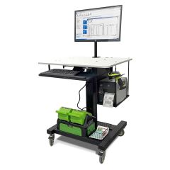 Newcastle Systems Apex Series Heavy-Duty Electric Height-Adjustable Ergonomic Mobile Powered Workstation for Nucleus&reg; Power Swap System, 30" x 36"