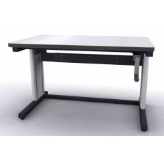 Production Basics 2100 Easy-Lift Dual Leg ESD Laminate Hand-Crank Lift Workstation, 30" x 48"