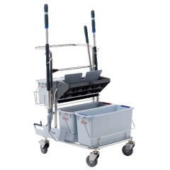 Vileda 141926 CE Bucket Trolley Stainless Steel System, 28" x 30" x 37"