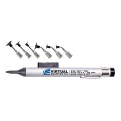 Virtual Industries V8901-HLM-ESD ESD-Safe PEN-VAC&trade; Vacuum Pen Kit with 6 High-Temp Conductive Silicone Black Vacuum Cups & Probes, 1/4", 3/8", 1/2" dia.