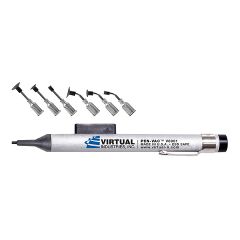 Virtual Industries V8901-LMS-ESD ESD-Safe PEN-VAC&trade; Vacuum Pen Kit with 6 High-Temp Conductive Silicone Black Vacuum Cups & Probes, 1/8", 1/4", 3/8" dia.