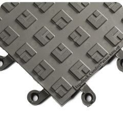 Wearwell 556 ErgoDeck Comfort Mat, Solid Tile, Black