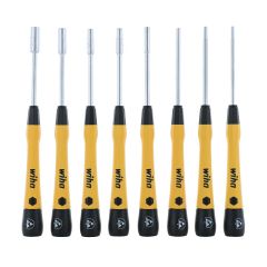 WIHA 27789 8-Piece ESD-Safe Precision Metric Nut Driver Set with PicoFinish&reg; Handles includes Canvas Pouch (Set of 3)